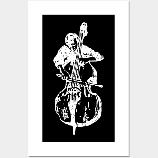 Acoustic Bass Musician Modern Style Posters and Art